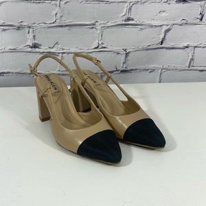 Anne Klein sling back cap toe pumps